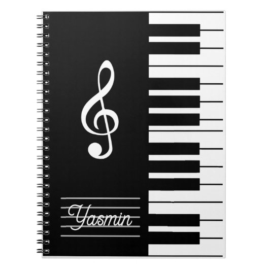 Personalized Music Notebook Piano Teacher  ノートブック (正面)