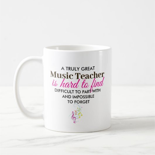 Personalized Music Teacher Appreciation gift コーヒーマグカップ (左)