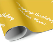 Personalized mustard yellow Birthday ラッピングペーパー (ロールコーナー)