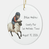 Personalized Mutton Bustin Boy  セラミックオーナメント (左)