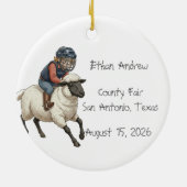 Personalized Mutton Bustin Boy  セラミックオーナメント (裏面)