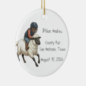 Personalized Mutton Bustin Rodeo Boy  セラミックオーナメント (右)
