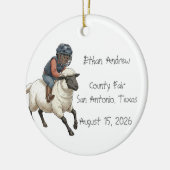 Personalized Mutton Bustin Rodeo Boy  セラミックオーナメント (左)