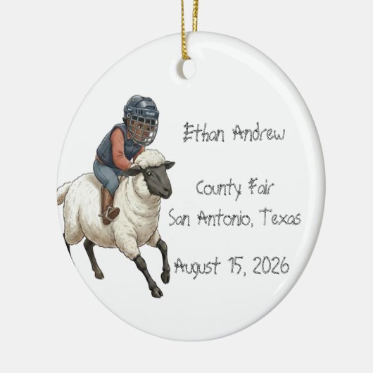 Personalized Mutton Bustin Rodeo Boy セラミックオーナメント (左)