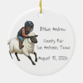 Personalized Mutton Bustin Rodeo Boy  セラミックオーナメント (裏面)