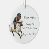 Personalized Mutton Bustin Rodeo Boy セラミックオーナメント (右)