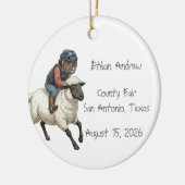 Personalized Mutton Bustin Rodeo Boy  セラミックオーナメント (左)