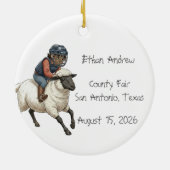 Personalized Mutton Bustin Rodeo Boy  セラミックオーナメント (裏面)