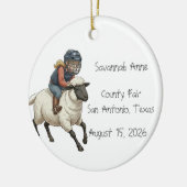 Personalized Mutton Bustin Rodeo Girls セラミックオーナメント (左)