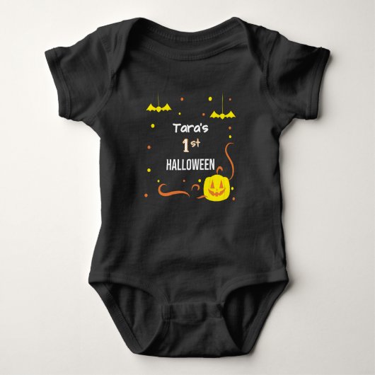 Personalized My 1st Halloween Baby Bodysuit ベビーボディスーツ (正面)