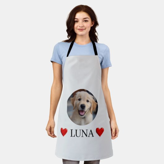 Personalized My Dog Photo & Name Apron エプロン (着用した状態)