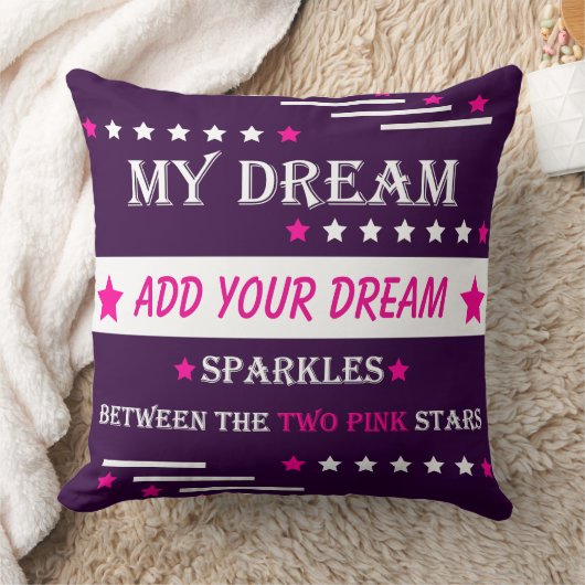 Personalized My Dream Between the Two Pink Stars クッション (ブランケット)