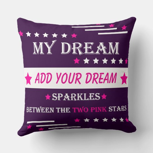 Personalized My Dream Between the Two Pink Stars クッション (裏面)