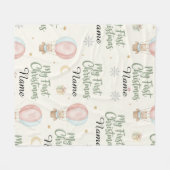 Personalized My First Christmas Name Keepsake  フリースブランケット (正面(横))