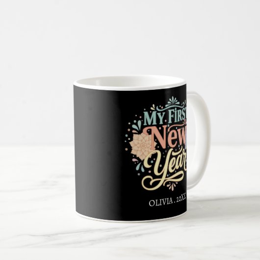 Personalized My First New Year Mug – Custom Name コーヒーマグカップ (正面右)