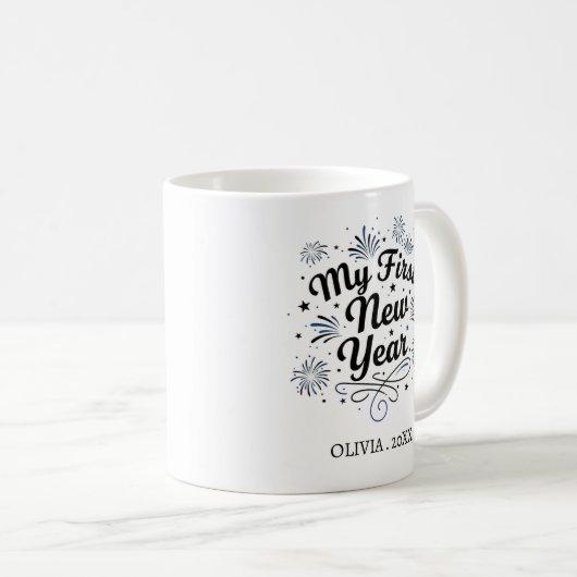 Personalized My First New Year Mug – Custom Name コーヒーマグカップ (正面右)