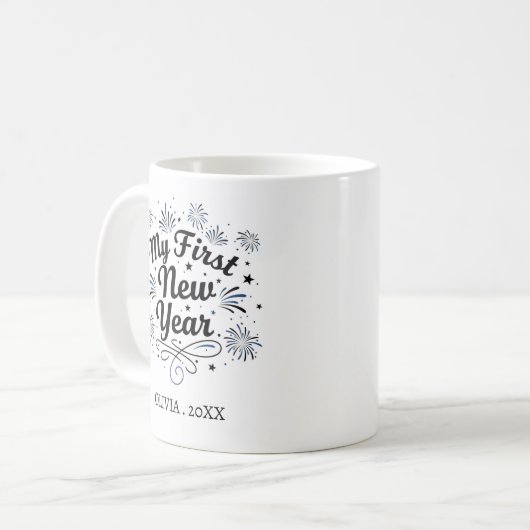 Personalized My First New Year Mug – Custom Name コーヒーマグカップ (正面左)