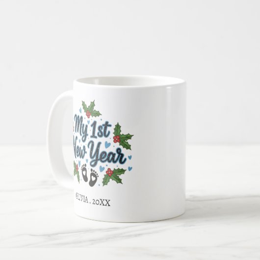Personalized My First New Year Mug – Custom Name コーヒーマグカップ (正面左)