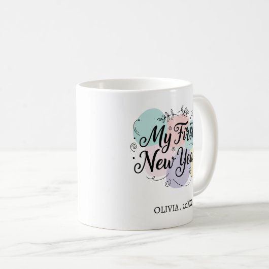 Personalized My First New Year Mug – Custom Name コーヒーマグカップ (正面右)