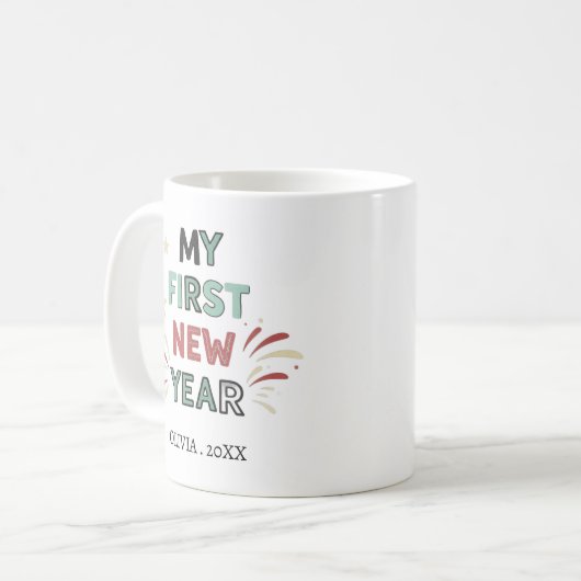 Personalized My First New Year Mug – Custom Name コーヒーマグカップ (正面左)