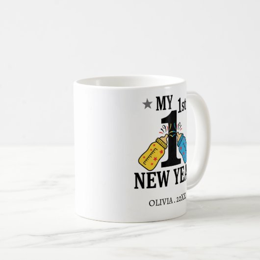 Personalized My First New Year Mug – Custom Name コーヒーマグカップ (正面右)