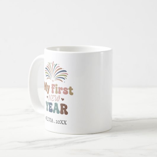 Personalized My First New Year Mug – Custom Name コーヒーマグカップ (正面左)