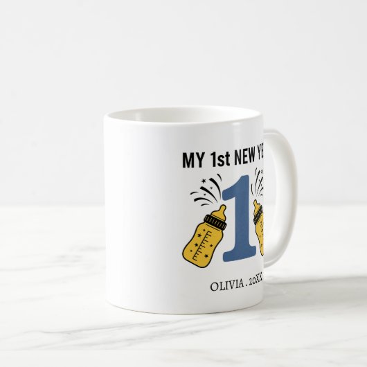 Personalized My First New Year Mug – Custom Name コーヒーマグカップ (正面右)
