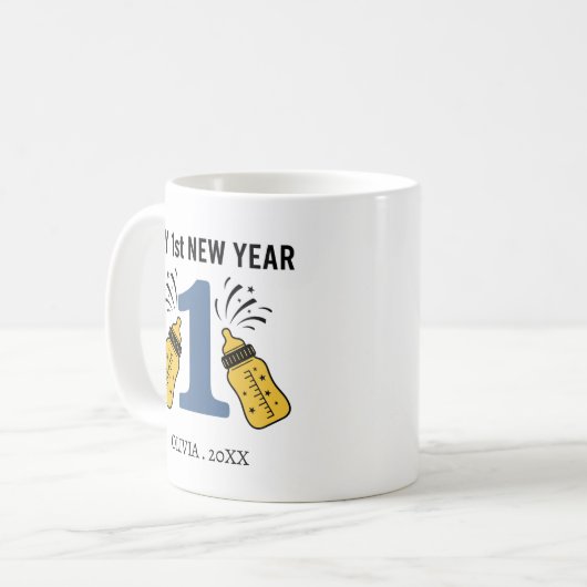 Personalized My First New Year Mug – Custom Name コーヒーマグカップ (正面左)
