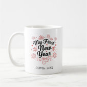 Personalized My First New Year Mug – Custom Name コーヒーマグカップ (左)