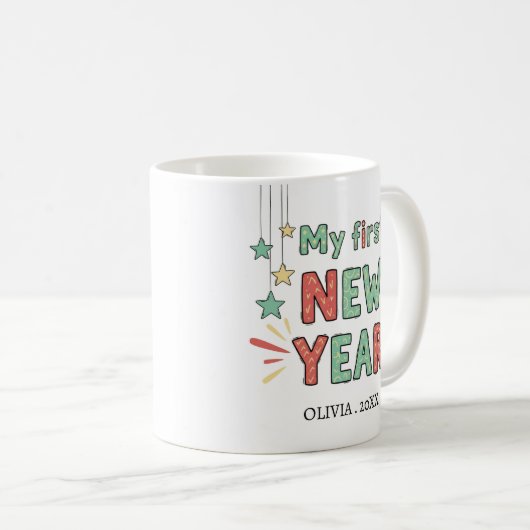 Personalized My First New Year Mug – Custom Name コーヒーマグカップ (正面右)