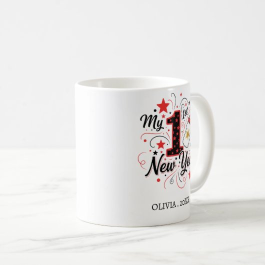 Personalized My First New Year Mug – Custom Name コーヒーマグカップ (正面右)