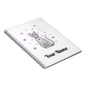 Personalized Mystic Gray Cat Notebook ノートブック (右側)
