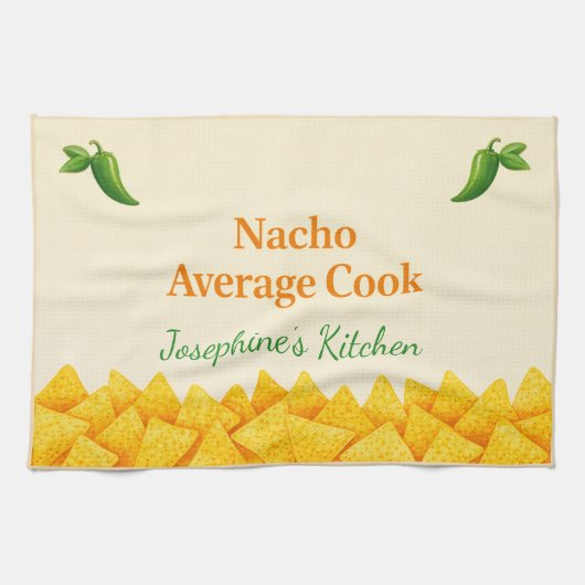 Personalized Nacho Average Cook Funny Tea Towel  キッチンタオル (横)