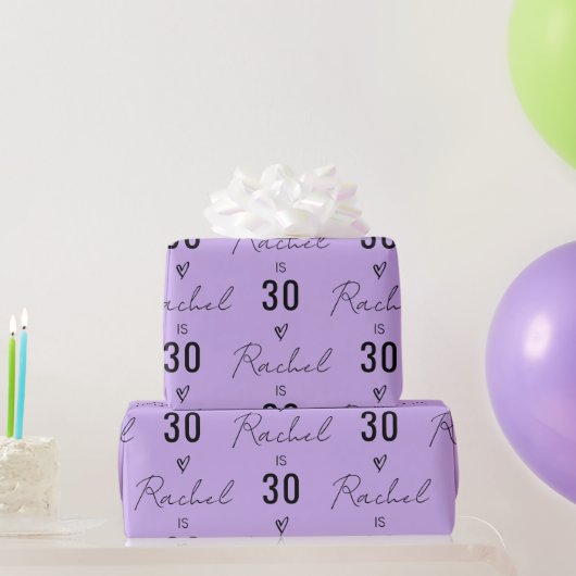 Personalized Name 10th 15th 20th 30 Birthday Gift ラッピングペーパー (パーティーギフト)