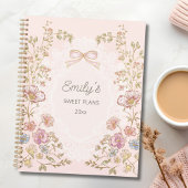 Personalized Name 2026 Weekly Monthly Floral  プランナー手帳