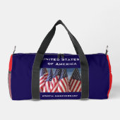 Personalized Name 250th Anniversary USA Flags ダッフルバッグ (裏面)