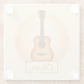 Personalized Name Acoustic Guitar For Music Lovers ガラスコースター (裏面)