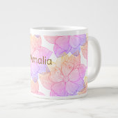 Personalized Name Amalia "Sunset Bloom" Jumbo ジャンボコーヒーマグカップ (正面右)