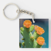 Personalized name and Cactus flower Photo キーホルダー (正面)