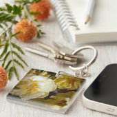 Personalized name and Flower Photo キーホルダー (正面右)
