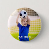 Personalized Name and Photo Football Sport  缶バッジ (正面)