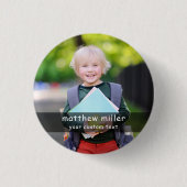 Personalized Name and Photo School Button 缶バッジ (正面)