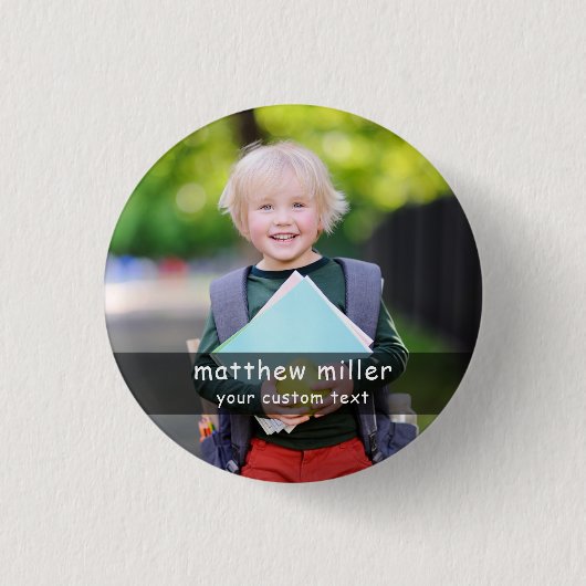 Personalized Name and Photo School Button 缶バッジ (正面)