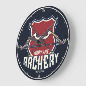 Personalized NAME Archery Sports Recurve Bow Arrow ラージ壁時計 (傾斜)