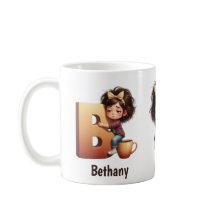 Personalized Name & B Sleepy Morning Plaid Charact