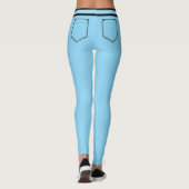 Personalized Name Baby Blue Black Stripes Fun Gift レギンス (裏面)