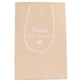 Personalized, NAME Baby Shower ミディアムペーパーバッグ (正面)