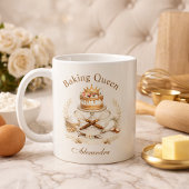 Personalized Name Baking Queen コーヒーマグカップ