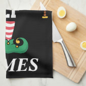 Personalized Name Baseball Elf Family Matching  キッチンタオル (四つ折り)