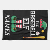 Personalized Name Baseball Elf Family Matching  キッチンタオル (横)